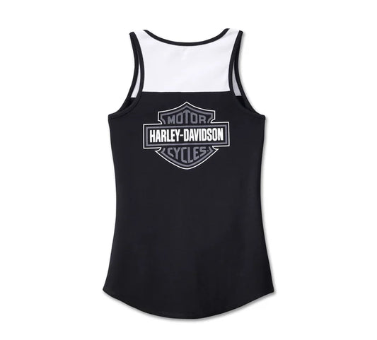 Blusa Harley-Davidson® sin mangas con cuello Henley Star Spangled Banner - 97506-23VW