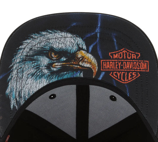 Gorra ajustada Lightning Eagle Panhead - Harley negra 97787-25VM