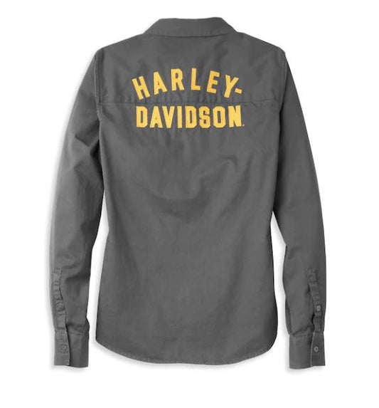 Camisa lisa con logo Bar & Shield para mujer - 96121-22VW