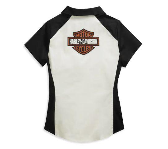 Camiseta con cremallera frontal con logo Bar & Shield para mujer - 96136-21VW