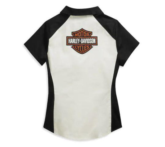 Camiseta con cremallera frontal con logo Bar & Shield para mujer - 96136-21VW
