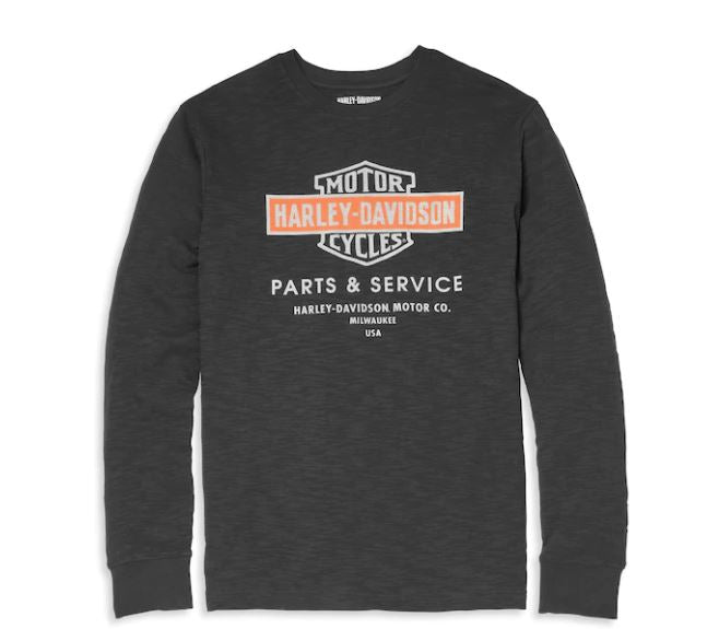 Camiseta con gráfico de jersey flameado Oil Can Bar & Shield para hombre 96139-22VM