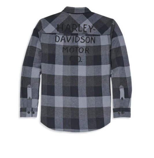 camisa Franela de cuadros escoceses de dos bolsillos para hombre 96163-22VM