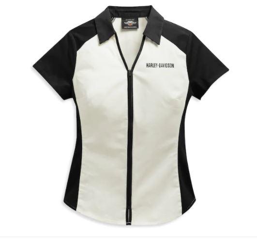 Camiseta con cremallera frontal con logo Bar & Shield para mujer - 96136-21VW