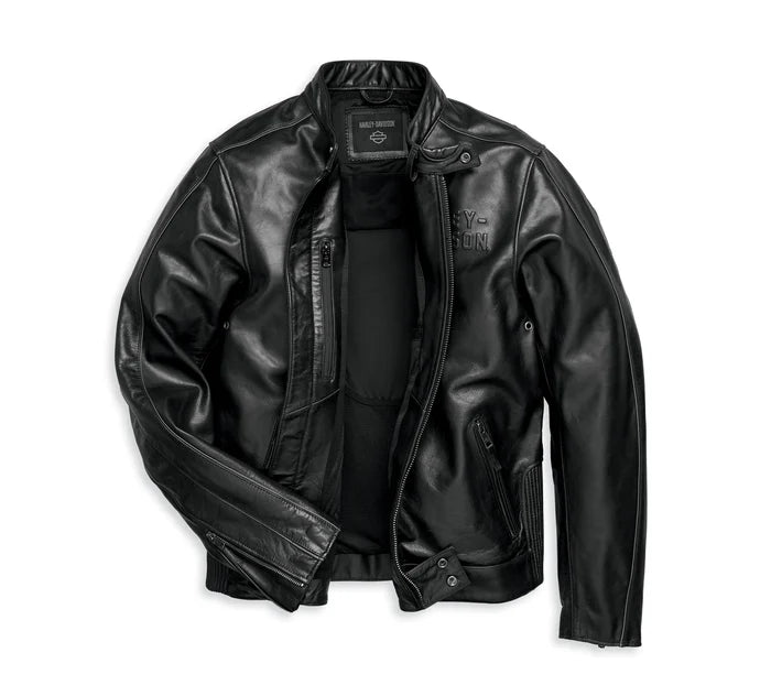 Chamarras de piel top negra para hombre