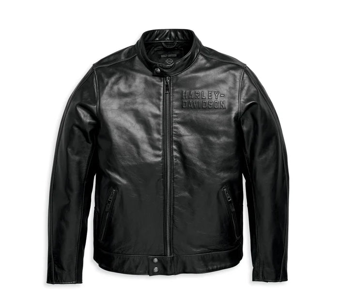 Chamarra de piel color negro para hombre 97000 23VM Coyote H D