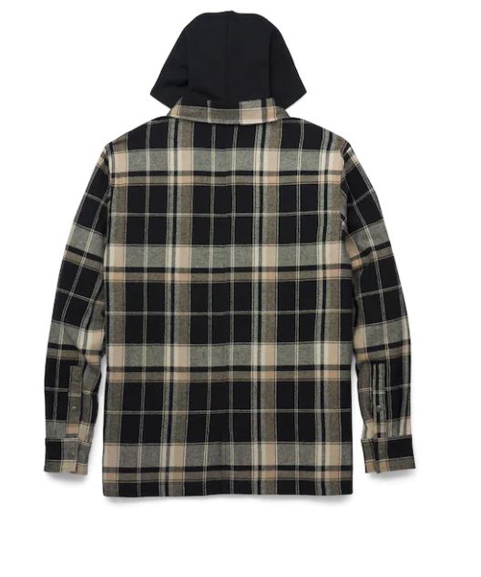 Chamarra tipo camisa a cuadros con capucha extraíble Bar & Shield para hombre 96194-22VM