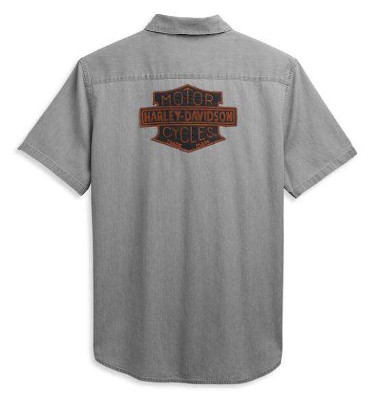 Camisa vaquera con logo Bar & Shield para hombre - 96447-21vm