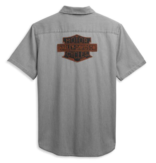 Camisa vaquera con logo Bar & Shield para hombre - 96447-21vm