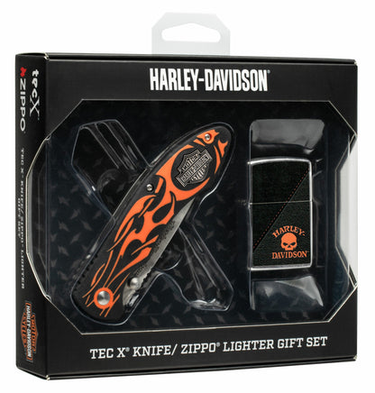 Set de regalo Harley-Davidson® TecX Flame Knife y encendedor Zippo