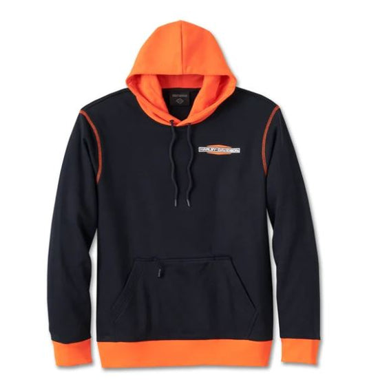 SUDADERA CON CAPUCHA HARLEY-DAVIDSON® NEGRA/NARANJA 96007-25VM