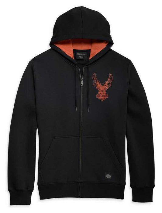 Harley-Davidson® Men's Road Captain Eagle Zip-Up Hoodie - Black 96008-23VM