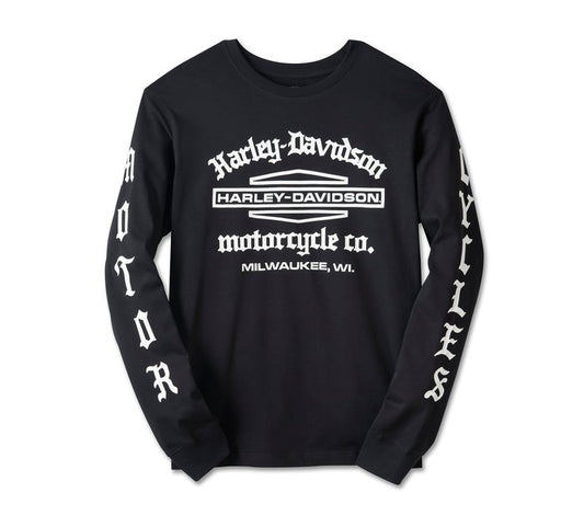 Playera Old English Stacked Bar & Shield Harley-Davidso® para hombre - 96019-25VM