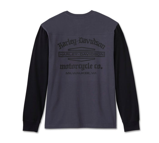 Old English Stacked Bar & Shield Henley para hombre - 96021-25VM