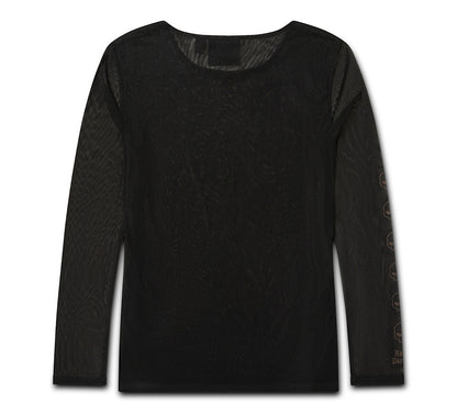 Camiseta Willie G Skull Mesh para mujer 96686-26VW