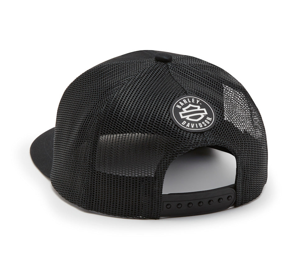 Gorra de camionero ajustable con logo y bloque de color - Harley Black 99400-26VX