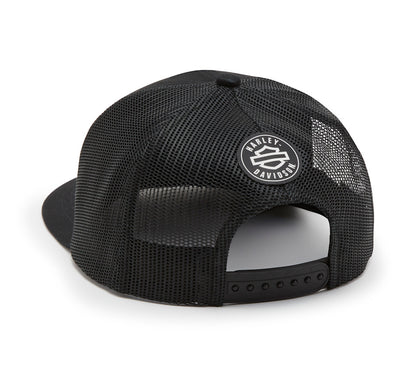 Gorra de camionero ajustable con logo y bloque de color - Harley Black 99400-26VX