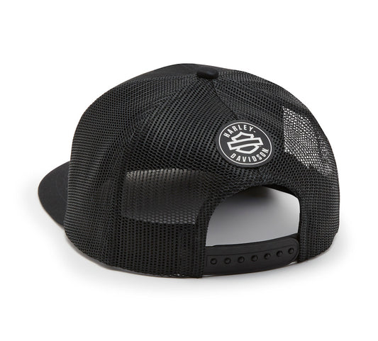 Gorra de camionero ajustable con logo y bloque de color - Harley Black 99400-26VX