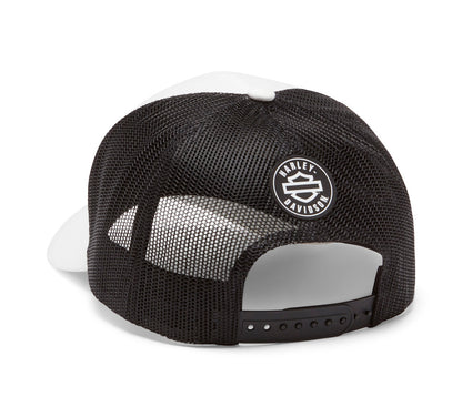 Gorra de camionero ajustable con logo y bloque de color - Cloud Dancer  99401-26VX