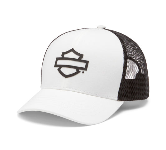 Gorra de camionero ajustable con logo y bloque de color - Cloud Dancer  99401-26VX