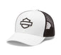 Gorra de camionero ajustable con logo y bloque de color - Cloud Dancer  99401-26VX