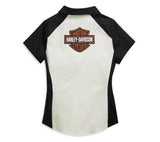 Camiseta con cremallera frontal con logo Bar & Shield para mujer 96136-21VW