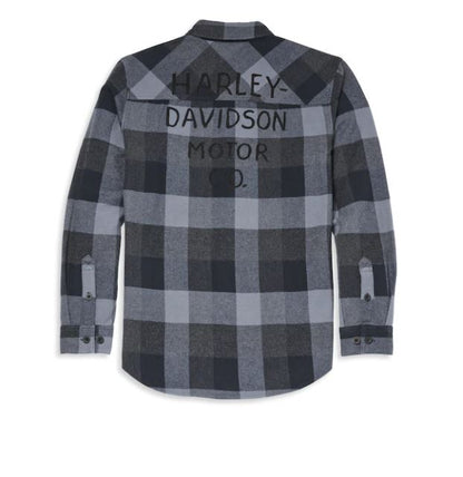 camisa Franela de cuadros escoceses de dos bolsillos  para hombre 96163-22VM
