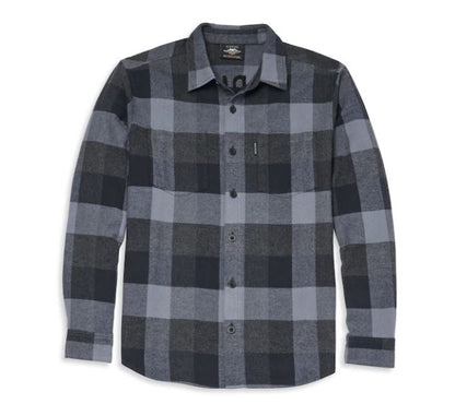 camisa Franela de cuadros escoceses de dos bolsillos  para hombre 96163-22VM