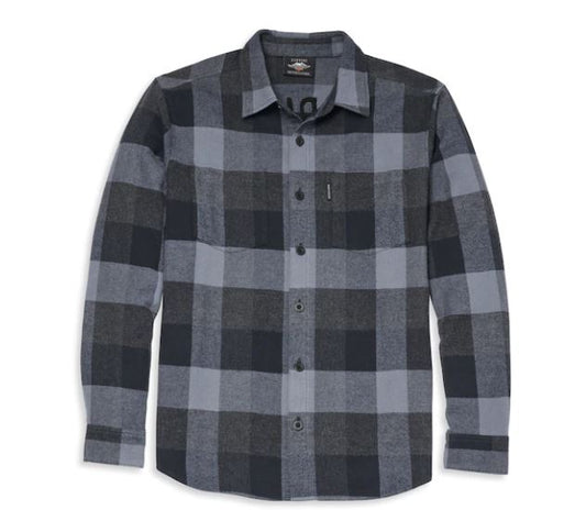 camisa Franela de cuadros escoceses de dos bolsillos  para hombre 96163-22VM
