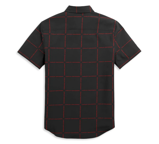 Camisa de rendimiento con logo elástico en cuatro direcciones y ventana para hombre 96424-21VM