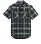 Camisa de cuadros con logo de dos bolsillos para hombre 96448-21VM