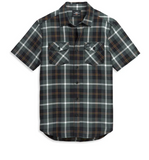 Camisa de cuadros con logo de dos bolsillos para hombre 96448-21VM