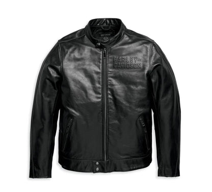 Chamarra Harley-Davidson® de piel color negro para hombre - 97000-23VM