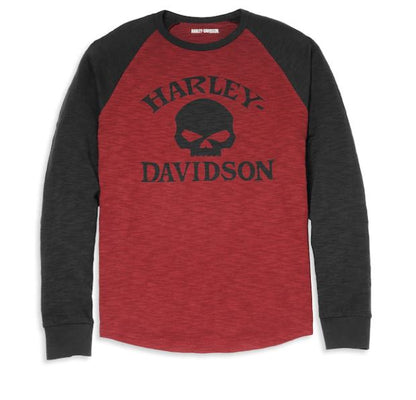 Camiseta estampada con manga raglán y calavera Willie G (TM) para hombre 96196-22VM