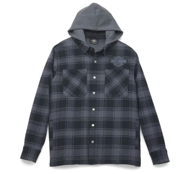 Chaqueta a cuadros con capucha extraíble Bar & Shield para hombre 96193-22vm