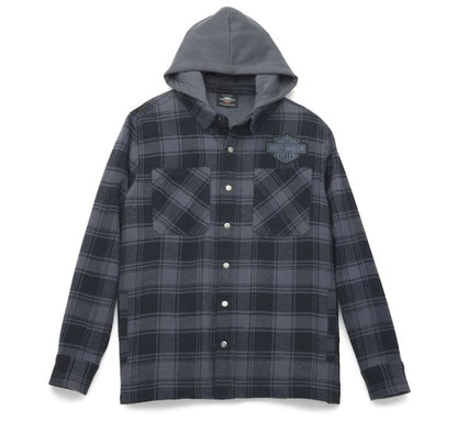 Chaqueta a cuadros con capucha extraíble Bar & Shield para hombre 96193-22vm