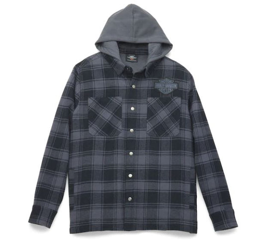 Chaqueta a cuadros con capucha extraíble Bar & Shield para hombre 96193-22vm