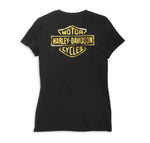 Blusa con gráfico de logo dorado Bar & Shield para mujer 96108-22VW